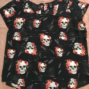 Floral skull blouse